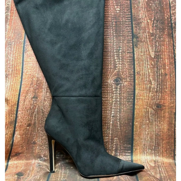 NIB Good American Women's Suede Stiletto Pointed Toe Over the Knee Boots Sz 8 - Picture 10 of 12